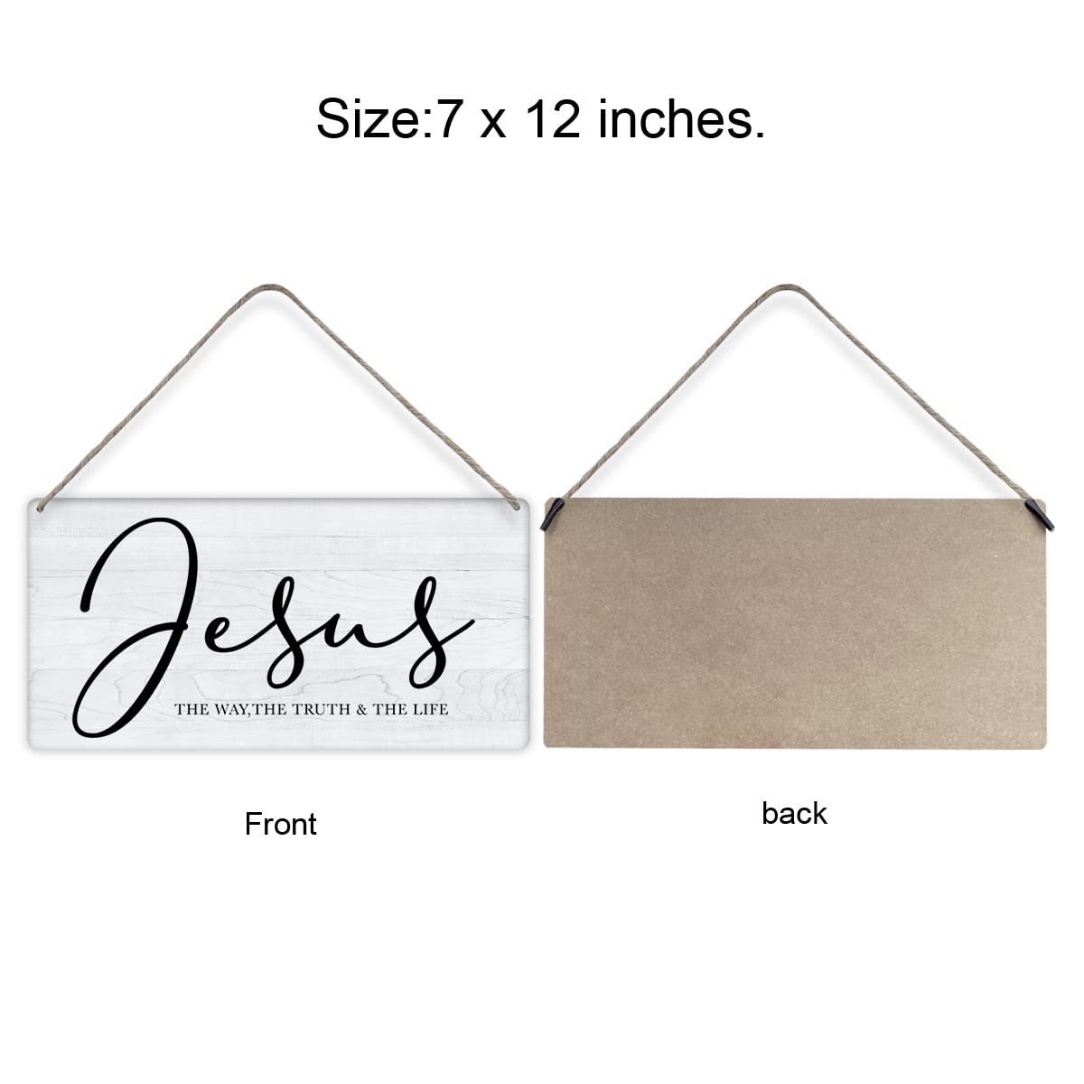 Jesus the Way Truth Life Wooden Wall Plaque - Rustic Christian Home Decor with Bible Verse - Perfect for Living Room, Bedroom & Church