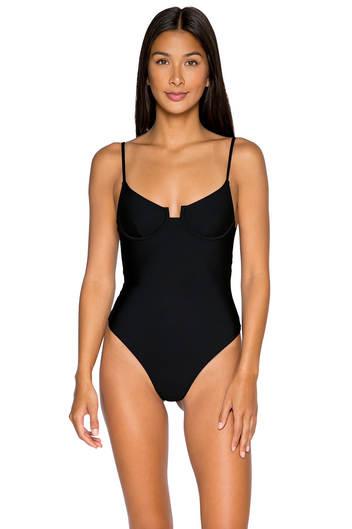 B Swim Black Out Jetty One Piece Swimsuit - Women's High Neck Full Coverage Bathing Suit for Surfing, Swimming & Beach Vacations