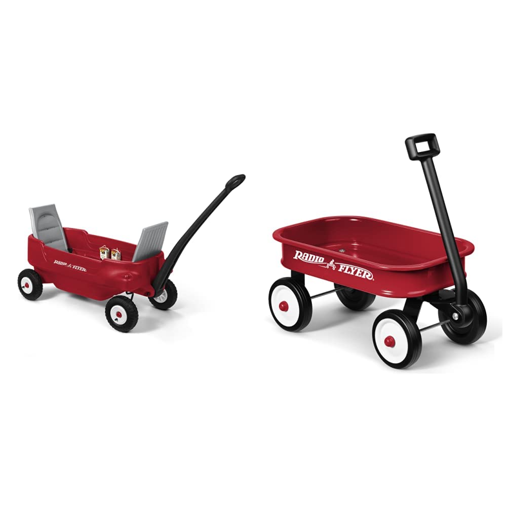 **Radio Flyer All-Terrain Pathfinder Wagon for Kids - Durable Red Toy Wagon with Storage, 12.5