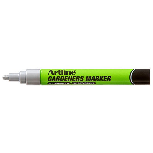 Artline Gardeners Permanent Markers - 12 Pack Bullet Tip Silver Waterproof & Fade-Proof - Ideal for Plant Labels, Seed Packets & Gardening Tools
