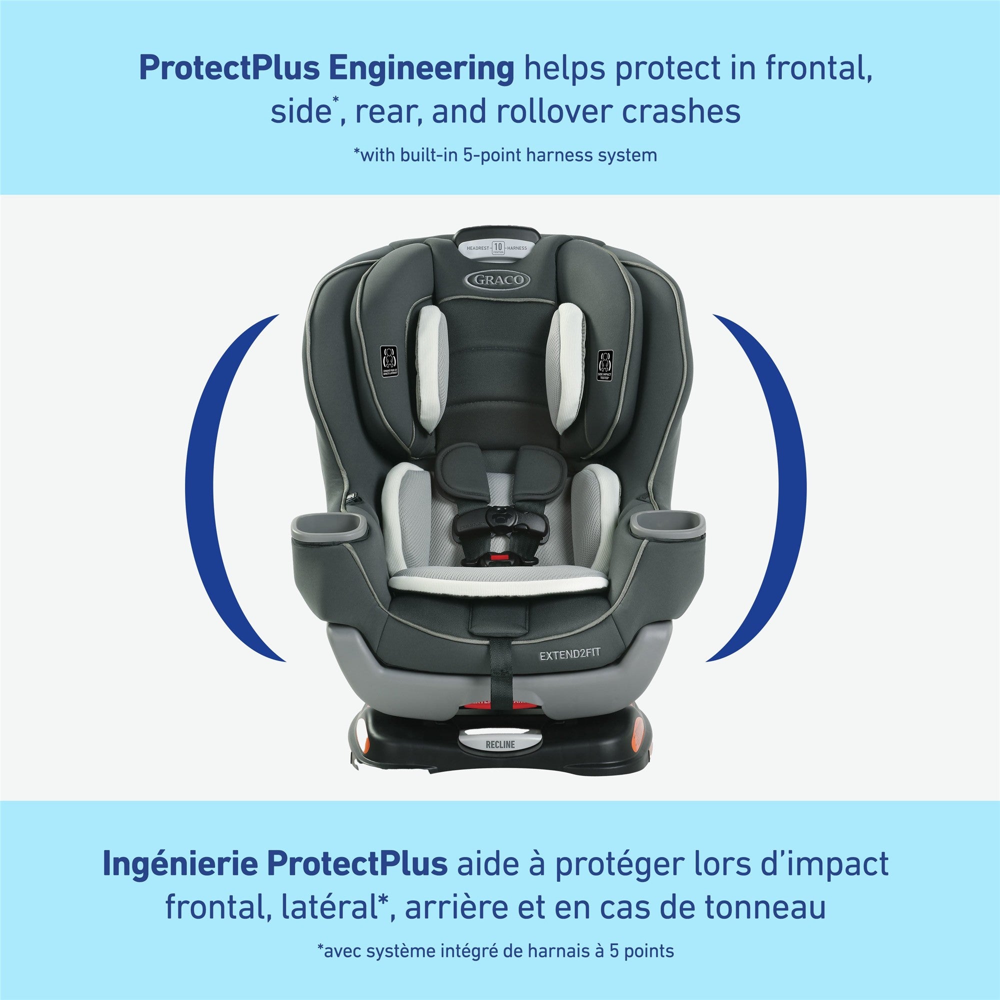 Graco Extend2Fit Convertible Car Seat - 3-in-1 Rear Facing, Forward Facing & Booster Seat with Extended Rear-Facing for Kids 4-120 lbs - Perfect for Travel, Daily Commute & Family Road Trips