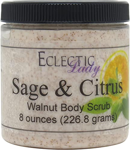 Eclectic Lady Sage & Citrus Walnut Body Scrub - 8 oz Exfoliating Scrub for Smooth Skin | Perfect for Spa Day & Dry Skin Care
