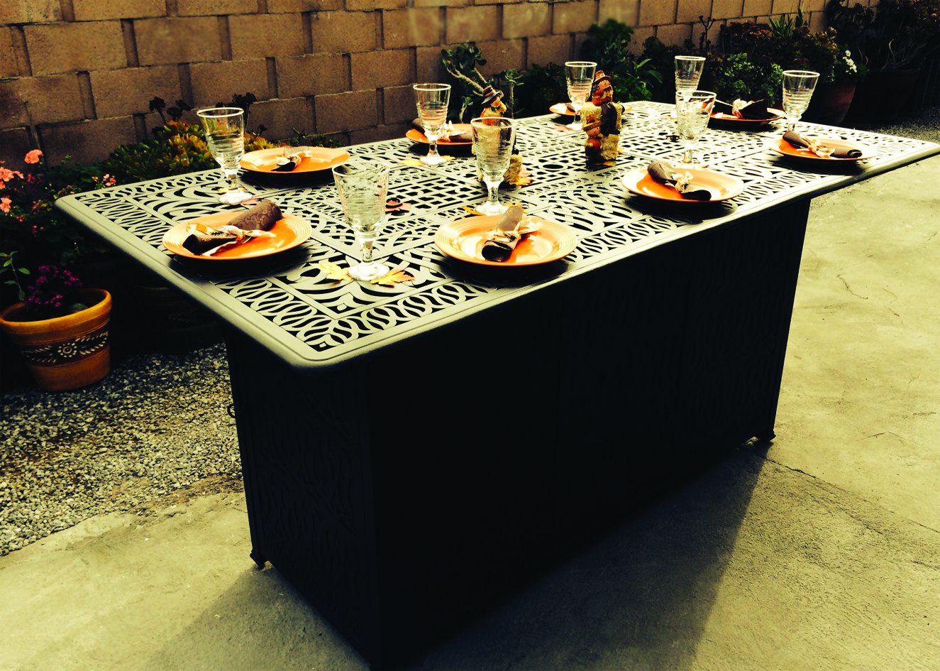 Outdoor Fire Pit Table with Double Burner - 42