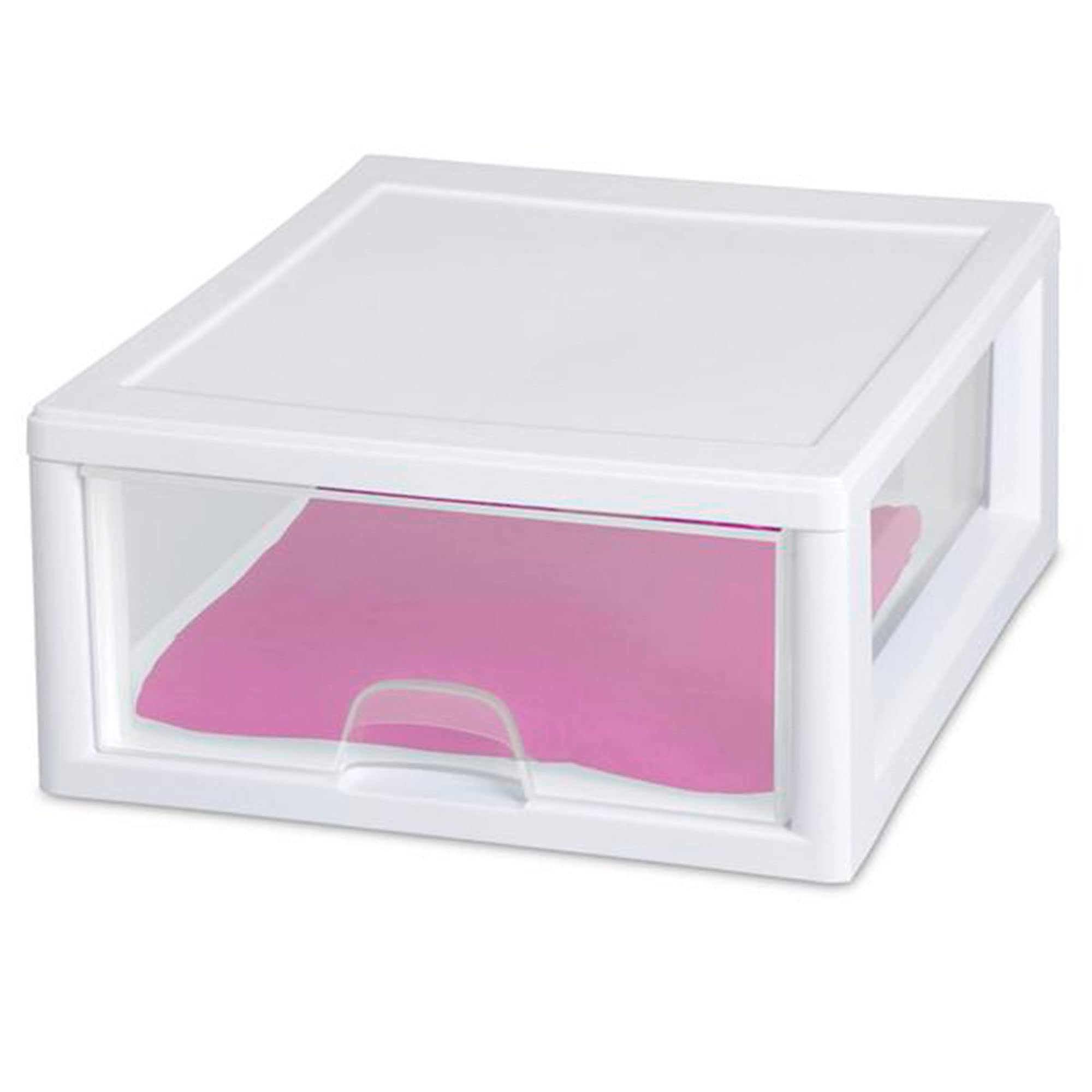 Sterilite 12-Pack Clear Plastic Stackable Drawers - 16 Quart Storage Bins with White Frame for Closet, Bedroom & Office Organization | Space-Saving Home Organizer Solution