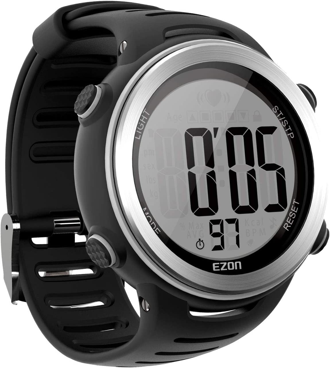 EZON Heart Rate Monitor Chest Strap - Wireless Bluetooth HRM for Running, Cycling & Workouts - Waterproof Fitness Tracker with Stopwatch & Alarms - Perfect for Gym, Cardio & Sports Training