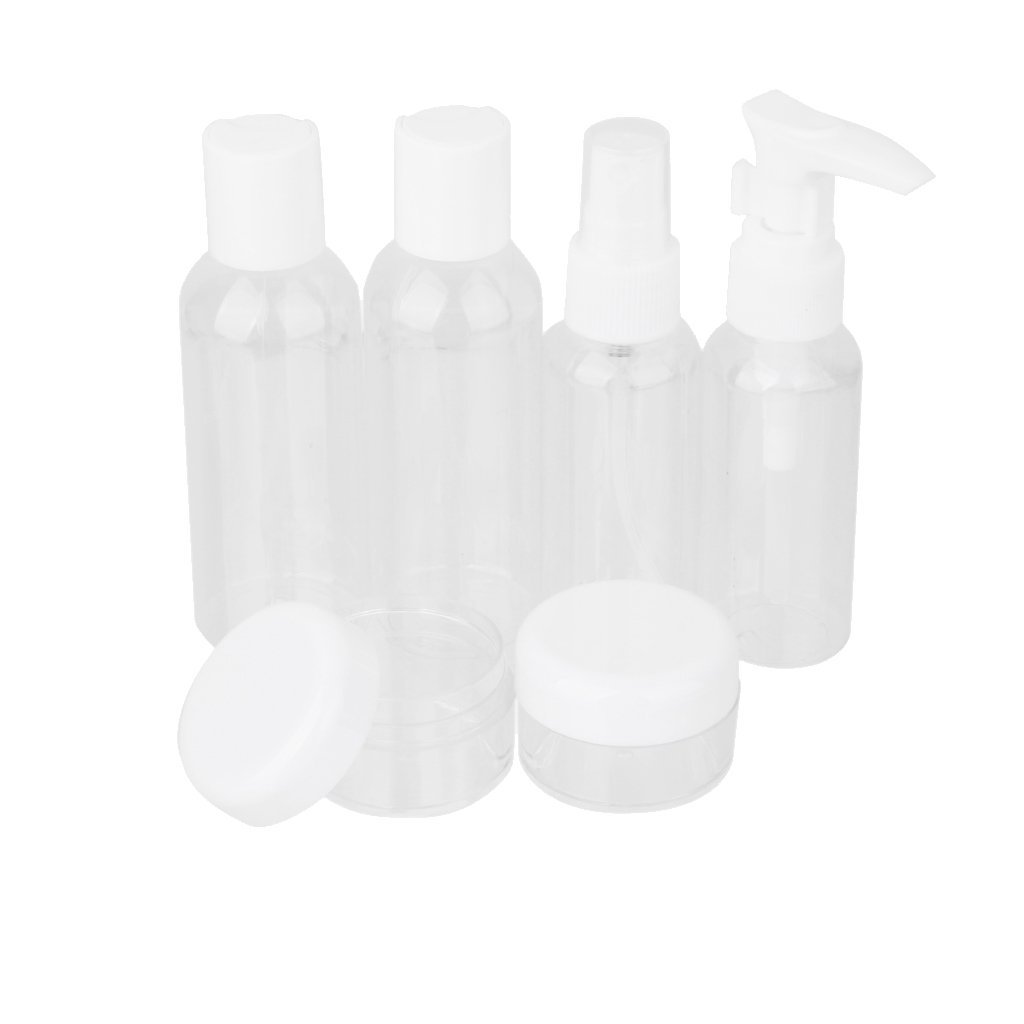 Vinayakart 9-Piece Travel Bottles Set - Refillable Leak-Proof Mini Plastic Bottles with Pump, Spray & Squeeze Lids for Shampoo, Lotion & Cosmetics | Perfect for Air Travel, Gym & Toiletries Organization