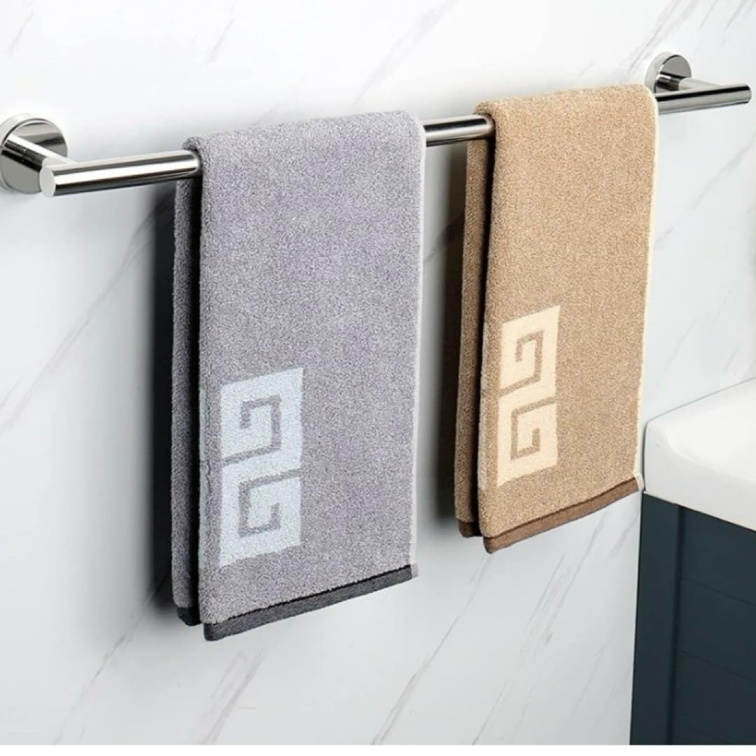 18 Inch Square Stainless Steel Towel Rod - Bathroom Towel Rack for Hand & Face Towels - Rustproof & Durable (1 Pack) - Perfect for Modern Bathrooms, Powder Rooms & Spa Areas
