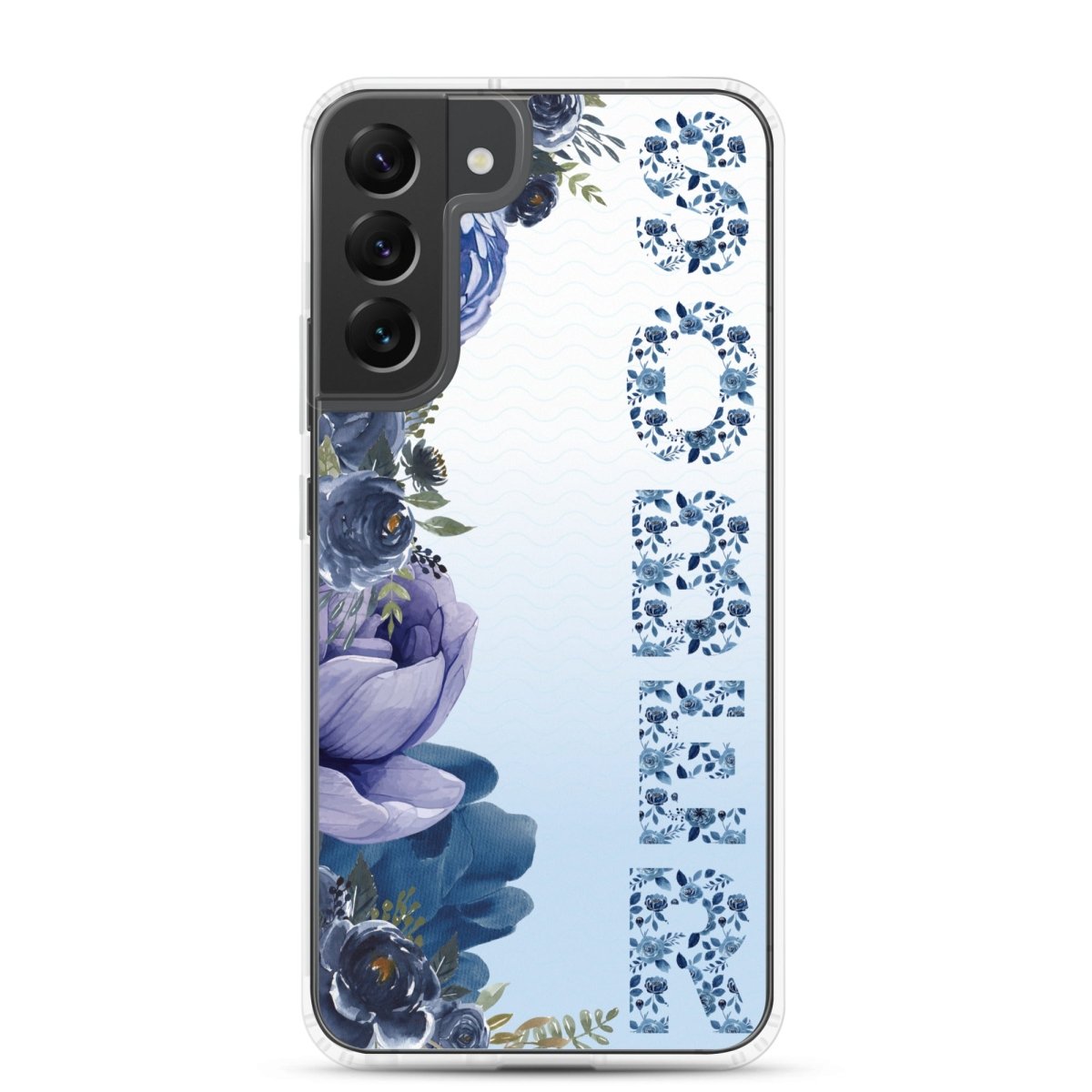 SOBER Moody Chinoiserie Samsung Phone Case - Clear Deep Floral Design Protective Cover for Galaxy S23/S22/S21 - Perfect for Women's Fashion & Home Decor Style