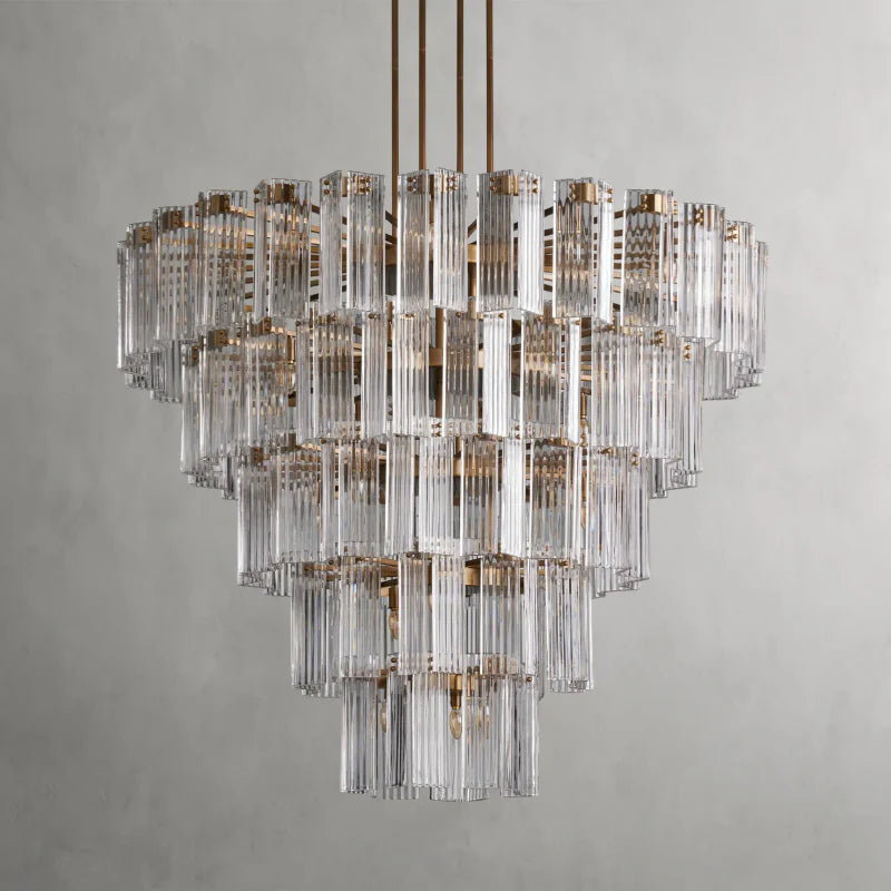 Delsie Round Chandelier - Modern Crystal Ceiling Light Fixture for Dining Room, Living Room & Bedroom | Elegant Lighting Decor for Home & Wedding