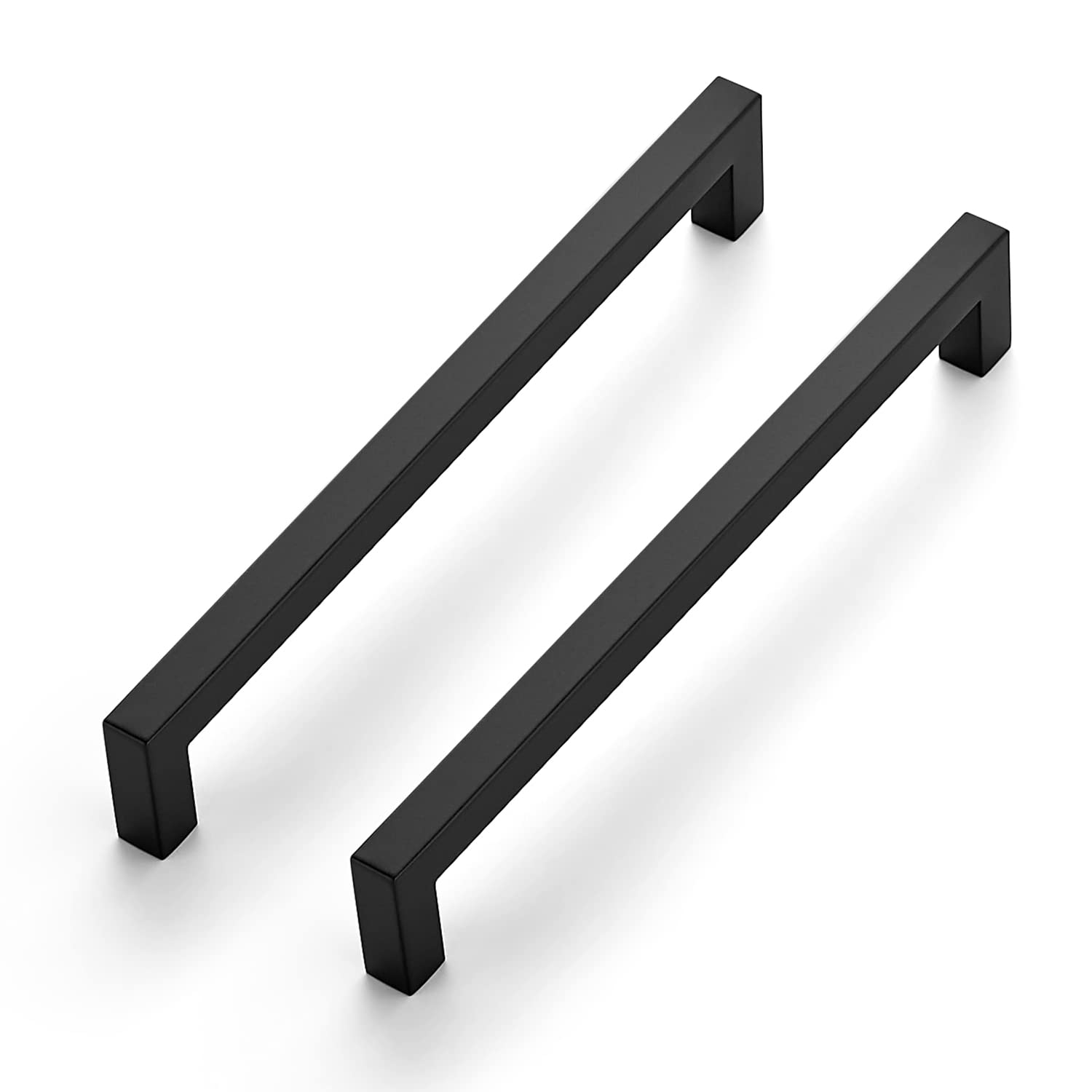 Ravinte 5-Pack 8 Inch Square Cabinet Handles - Matte Black Kitchen Cabinet Pulls & Drawer Handles - Durable Cabinet Hardware for Kitchen, Bathroom & Office (Modern Home Upgrade)