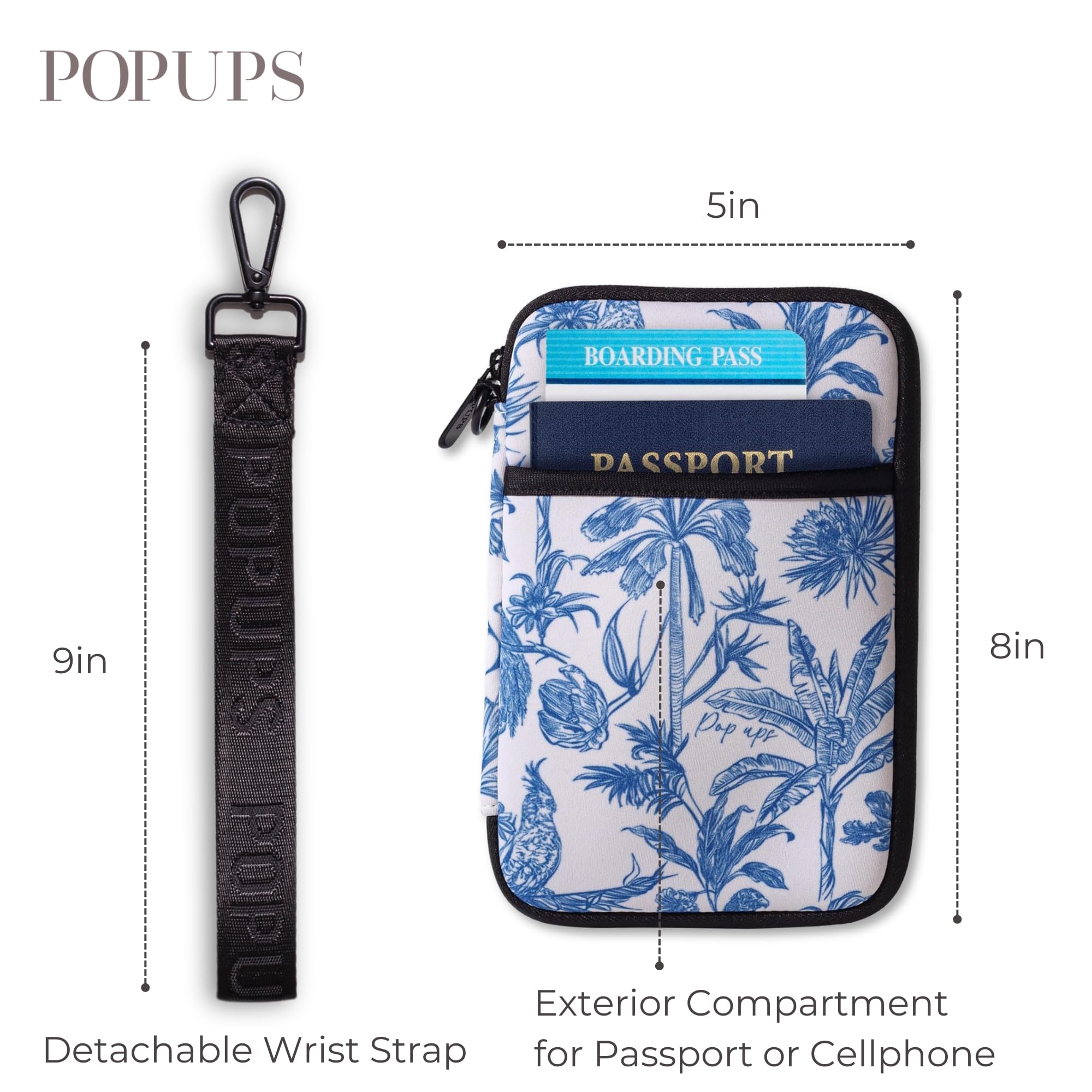 Premium RFID Blocking Passport Holder for Women - Large Travel Wallet with Wrist Strap, Multiple Document Pockets & ID Card Slots - Perfect for International Trips, Airplane Travel & Cruise Vacations
