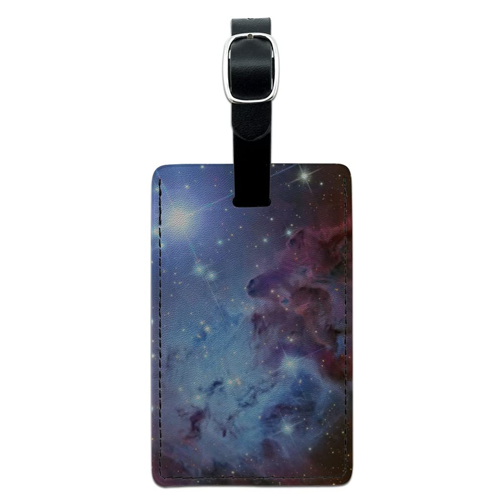 Fox Fur Nebula Constellation Galaxy Rectangle Leather Luggage Tag - Stylish ID Card Holder for Travel Bags, Suitcases & Backpacks | Perfect for Airports, Business Trips & Vacation