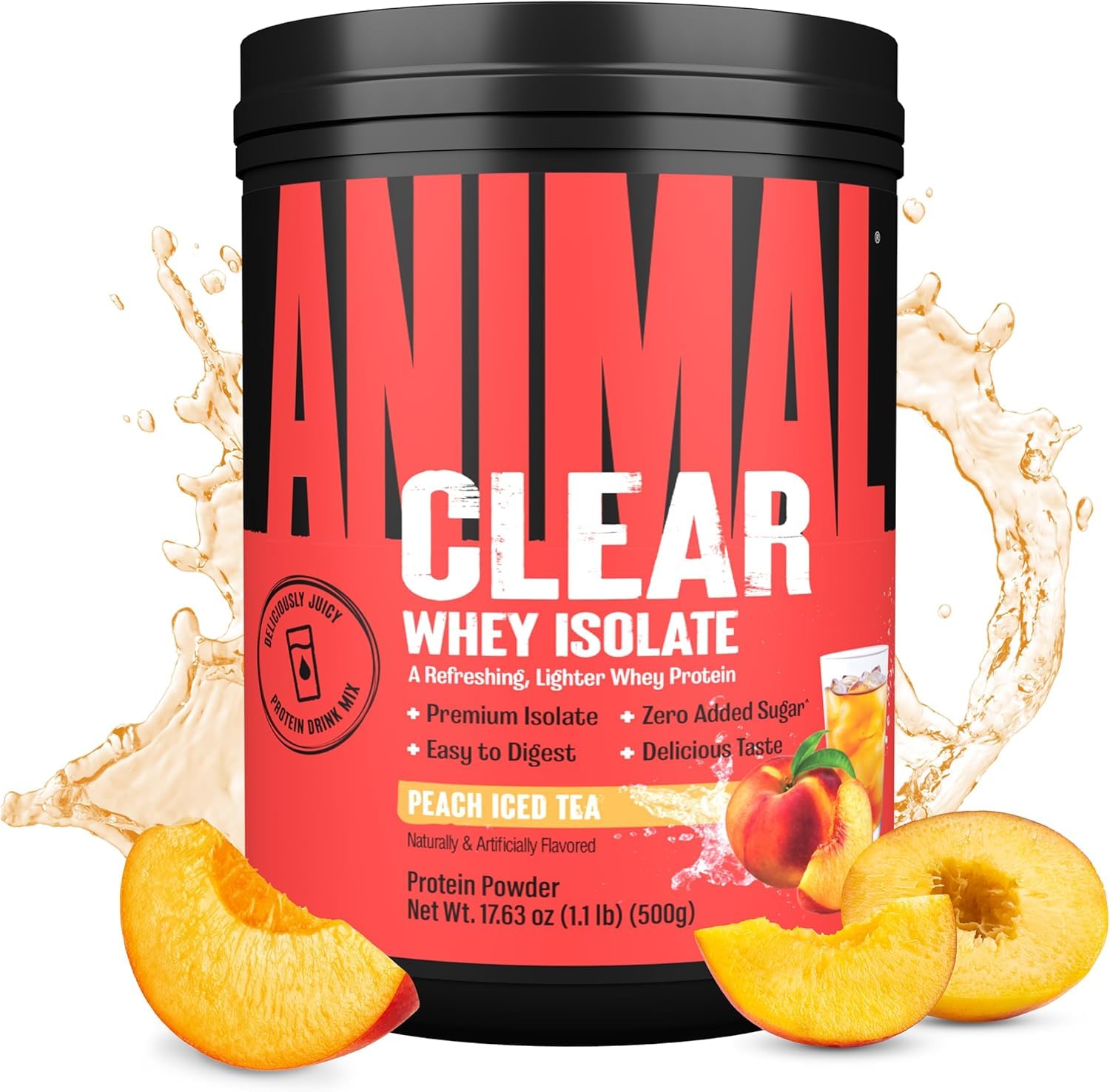 Animal Clear Whey Protein Powder 500g - Low-Calorie Post-Workout Recovery & Muscle Growth Supplement for Athletes & Fitness Enthusiasts | Ideal for Gym, Home Workouts & Active Lifestyle