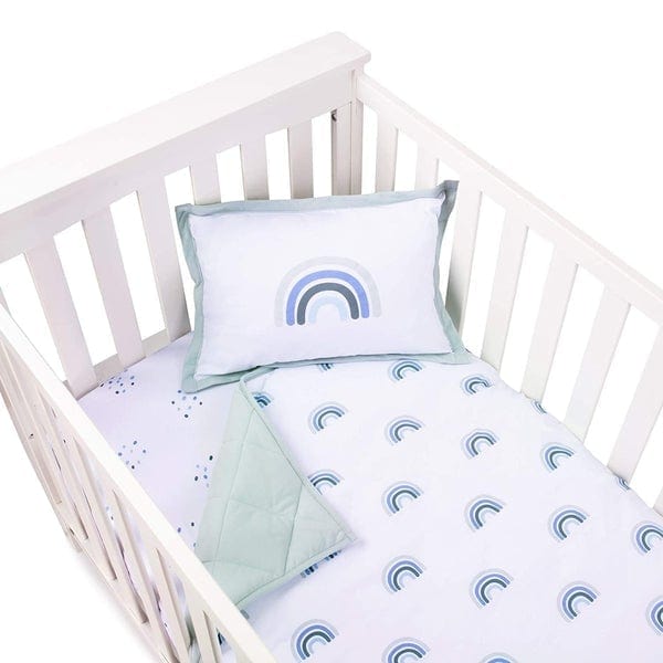 Elys & Co 4-Piece Baby Crib Bedding Set - Soft Cotton Crib Sheets, Fitted Crib Skirt, Bumper Pads - Perfect for Nursery Decor & Newborn Sleep Comfort
