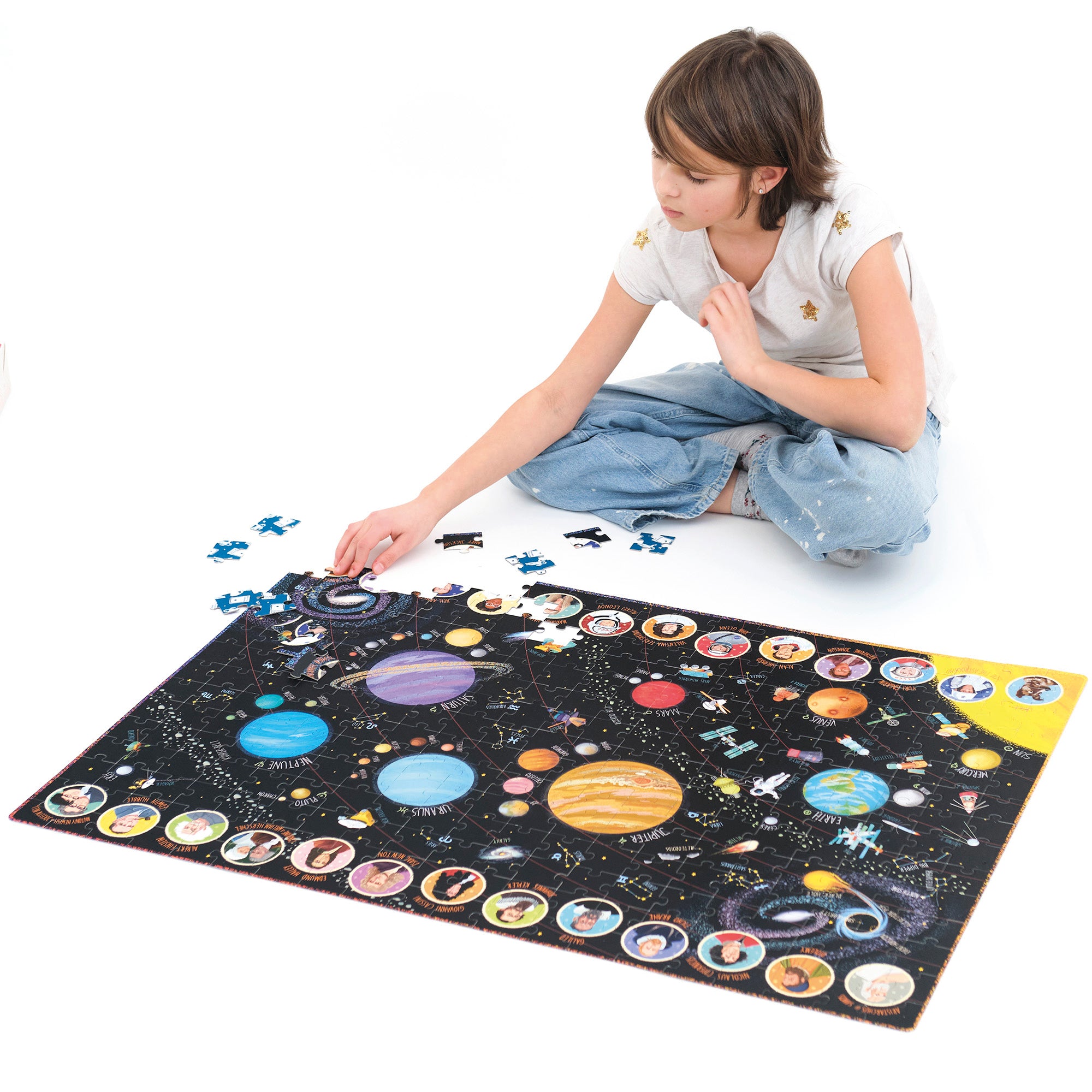 Banana Panda Suuuper Size Solar System Floor Puzzle 300 pc - Educational Space Toy for Kids, Perfect for Learning Planets & STEM Activities at Home or School