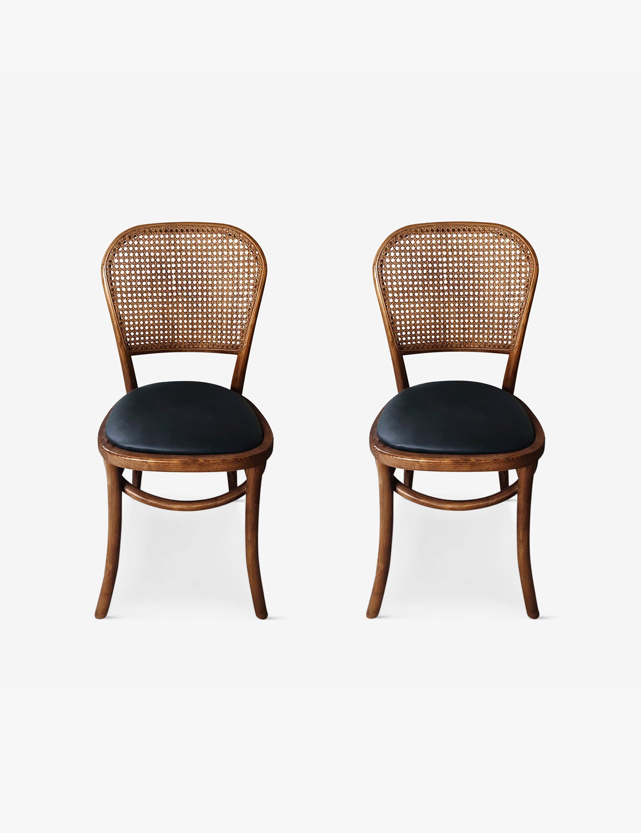 Brix Modern Dining Chairs Set of 2 - Mid Century Wooden Kitchen Chairs with Upholstered Seat - Perfect for Dining Room, Kitchen, and Breakfast Nook