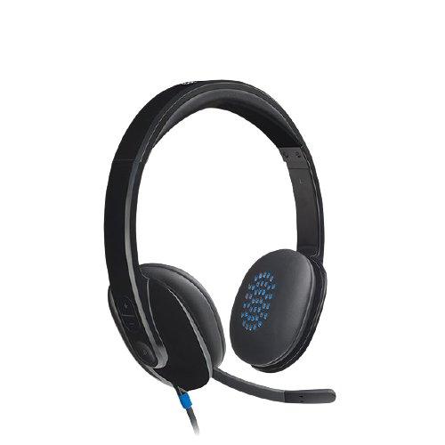 Logitech H540 USB Headset with Microphone - Noise Cancelling for PC, Laptop, Gaming & Office Calls - Comfortable Over-Ear Design for Work from Home & Online Meetings