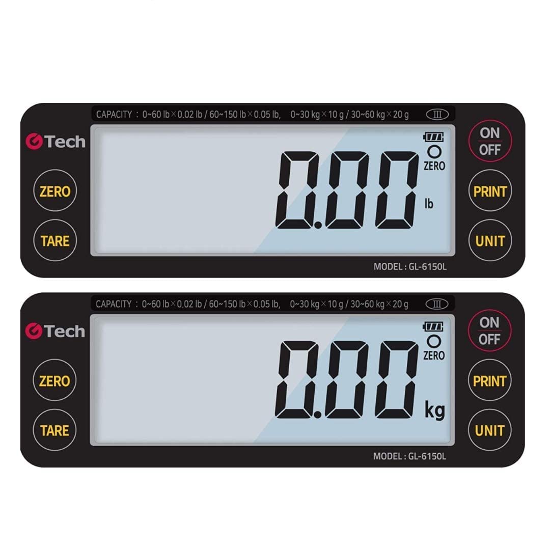 GTech GL-6300L Portable Bench Scale - 300lbs Capacity Digital Scale with Dual Range (0-150x0.05lbs/150-300x0.1lbs), LB/KG Switchable, NTEP Certified for Trade - Perfect for Shipping, Warehouse, Retail & Industrial Use