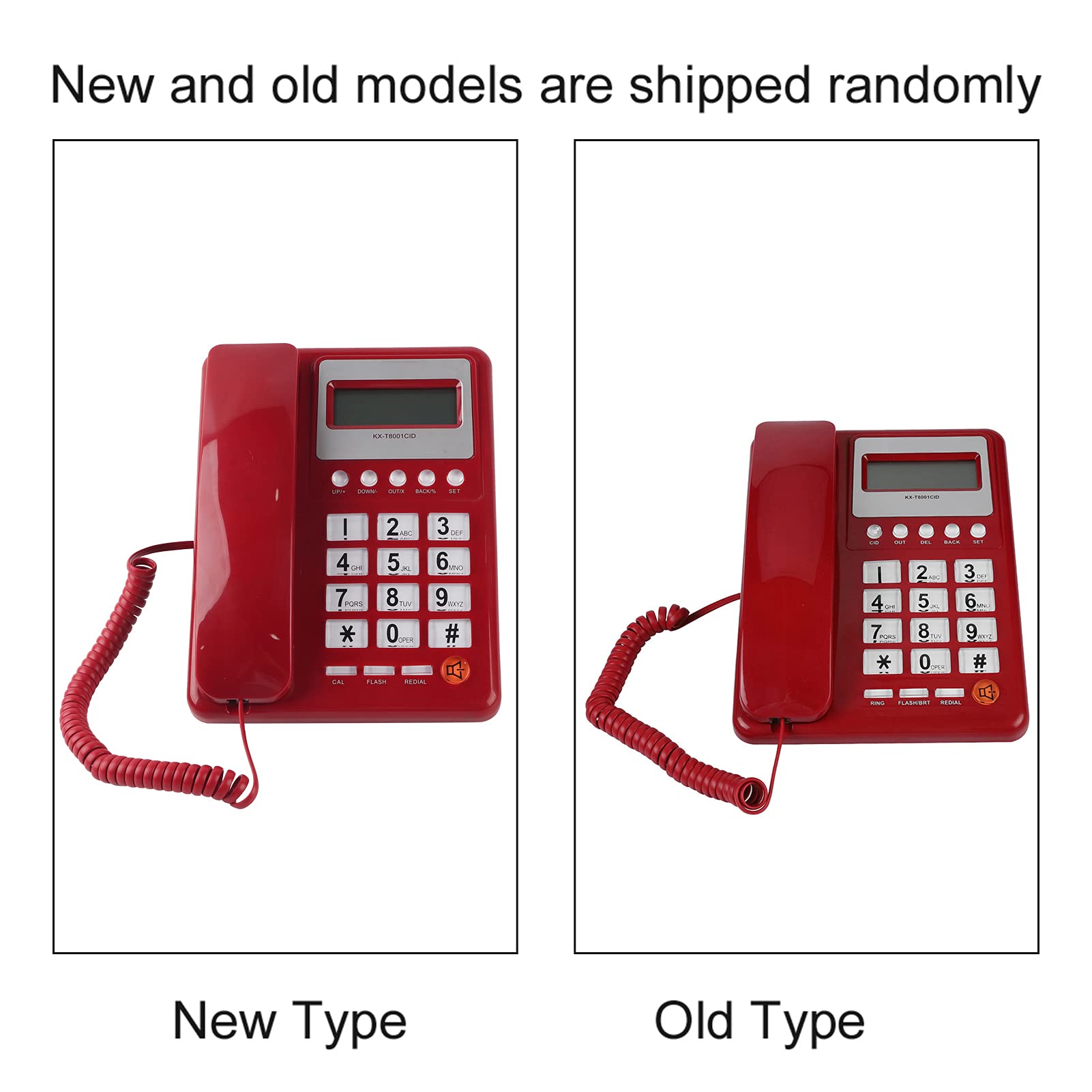 KXT8001 Red Corded Landline Phone with LCD Display - Standard Desktop Telephone for Home, Office, School & Hotel | Reliable Communication Solution for Businesses & Households