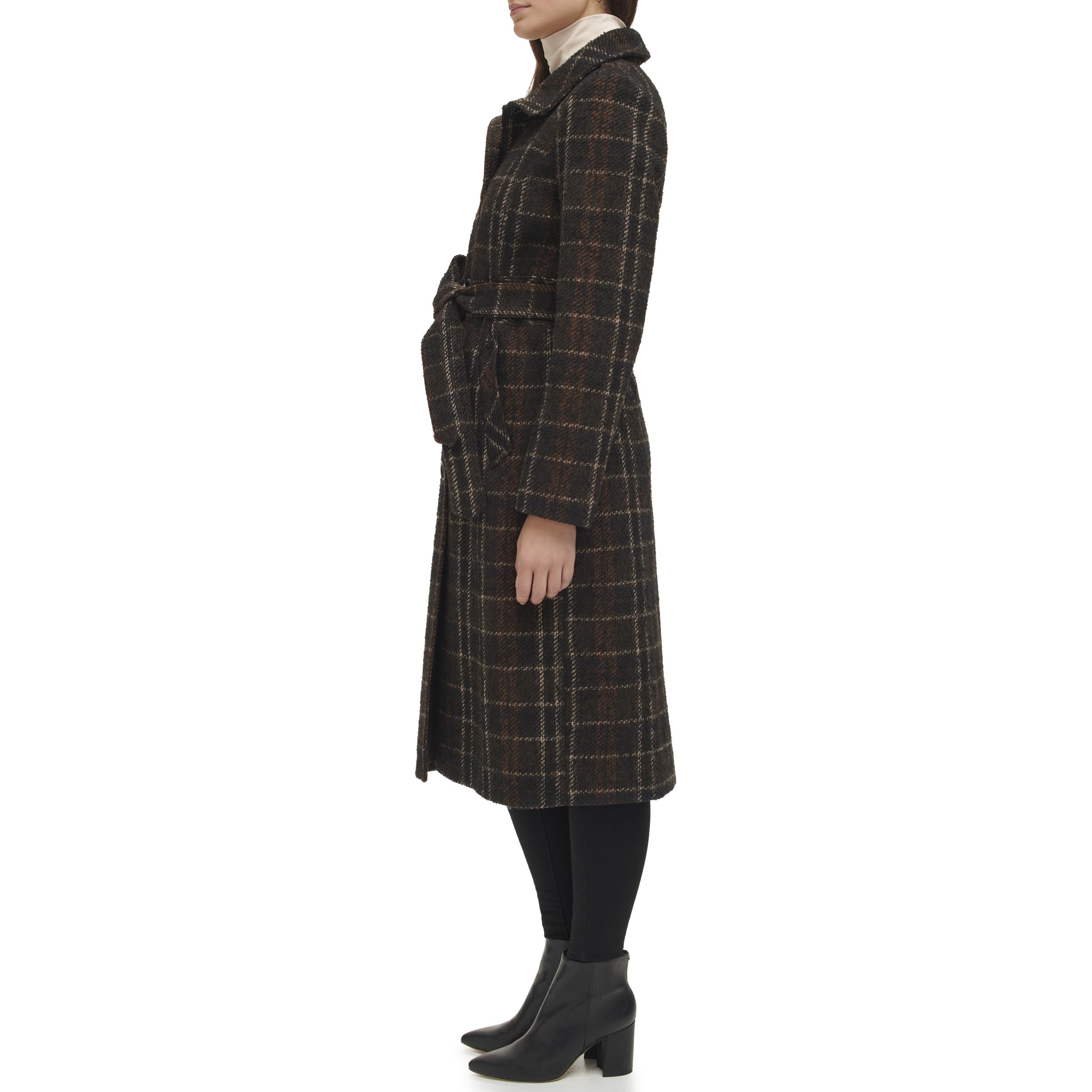 Kenneth Cole Women's Stand Collar Military Coat - Stylish Long Trench Coat for Fall & Winter | Water-Resistant Outerwear for Work, Travel & Casual Wear