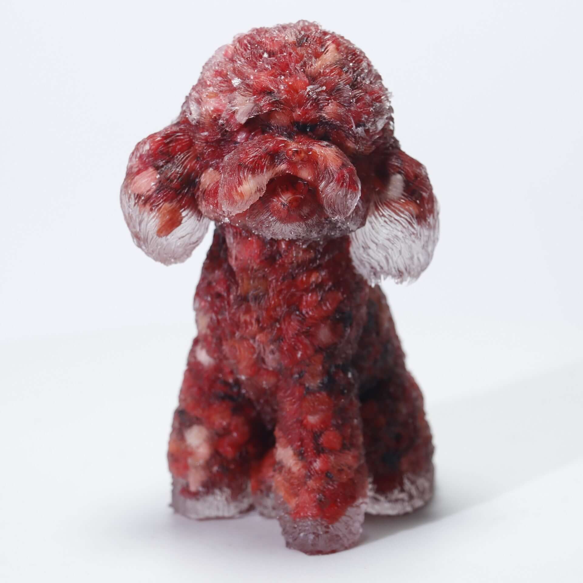 Handmade Epoxy Poodle Figurine - Cute Dog Resin Ornament for Home Decor, Gift & Collection (A2056) | Perfect for Living Room Display, Bookshelf Decor & Dog Lover Gifts