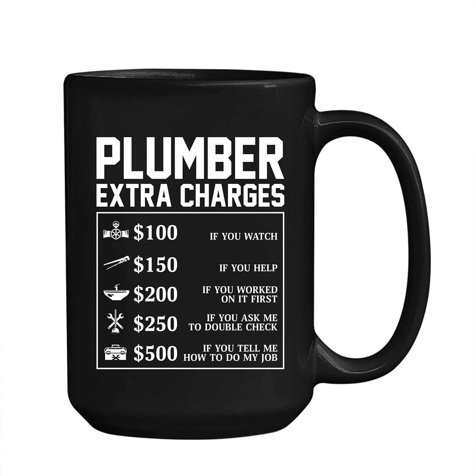 **Funny Plumber Coffee Mug - 11oz & 15oz Ceramic Cup with Plumbing Job Sayings - Perfect Gift for Men, Birthday Presents, Plumber Appreciation - Ideal for Coffee, Tea, or Office Humor**