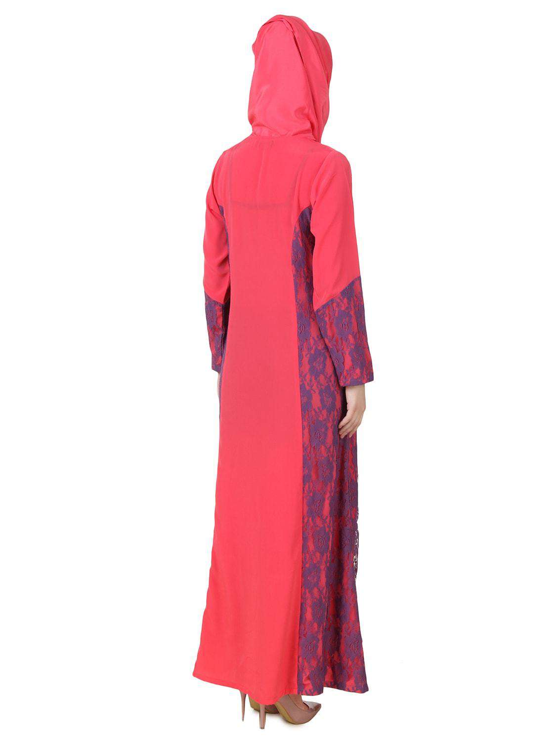 Atia Crepe Sweet Pink Abaya - Elegant Muslim Prayer Dress for Women | Perfect for Eid, Ramadan & Special Occasions