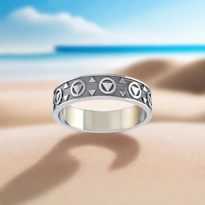 Triangle of Serenity Sterling Silver Band JR163 - Elegant Minimalist Ring for Women, Perfect for Everyday Wear, Gift Giving & Special Occasions