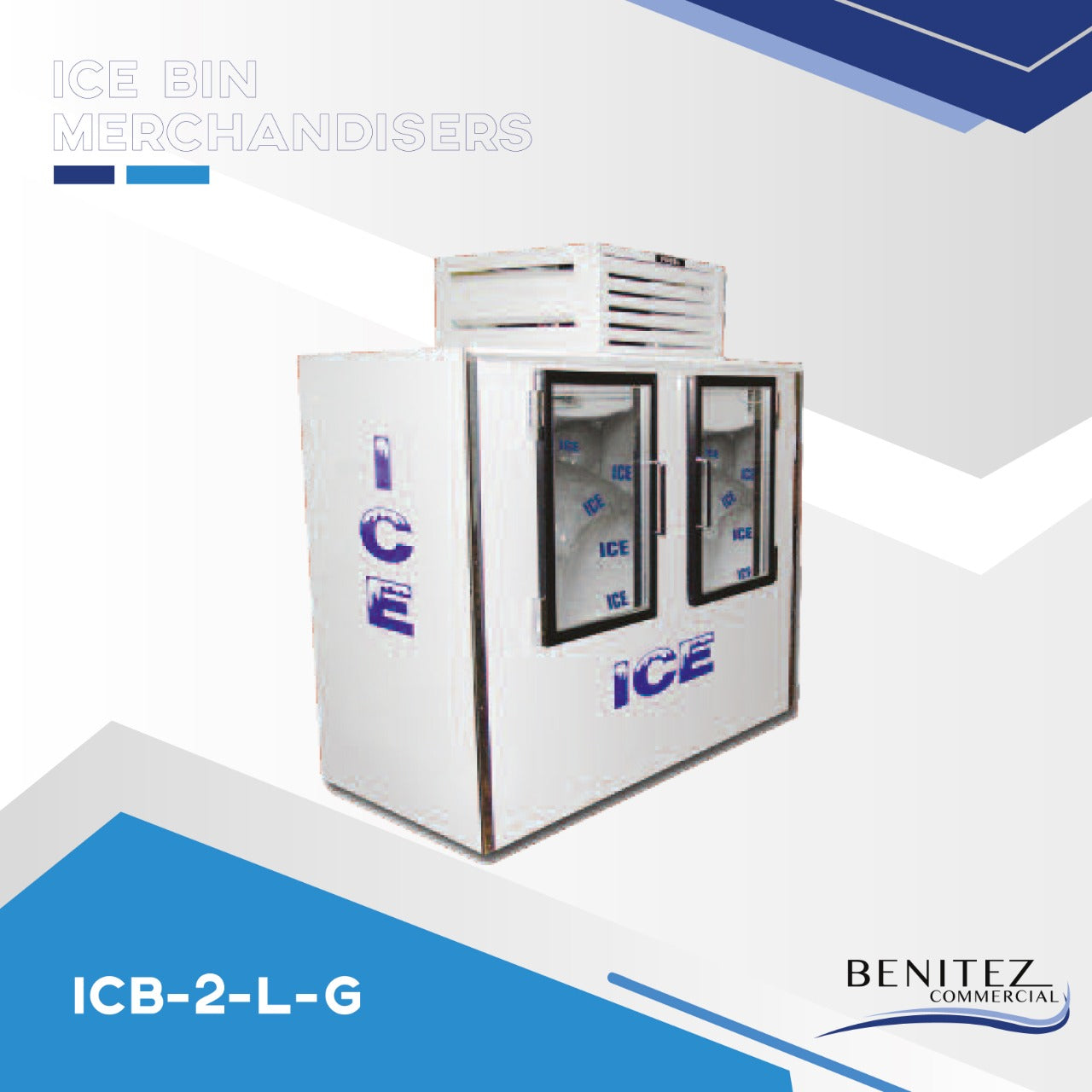 Commercial Ice Bin Merchandiser ICB 2L - Large Capacity Clear Display for Restaurants, Bars, and Convenience Stores