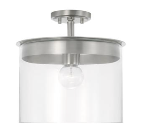 Dawson Semi Flush Mount Ceiling Light Fixture - Modern Pendant Lighting for Bedroom, Kitchen, Dining Room & Hallway
