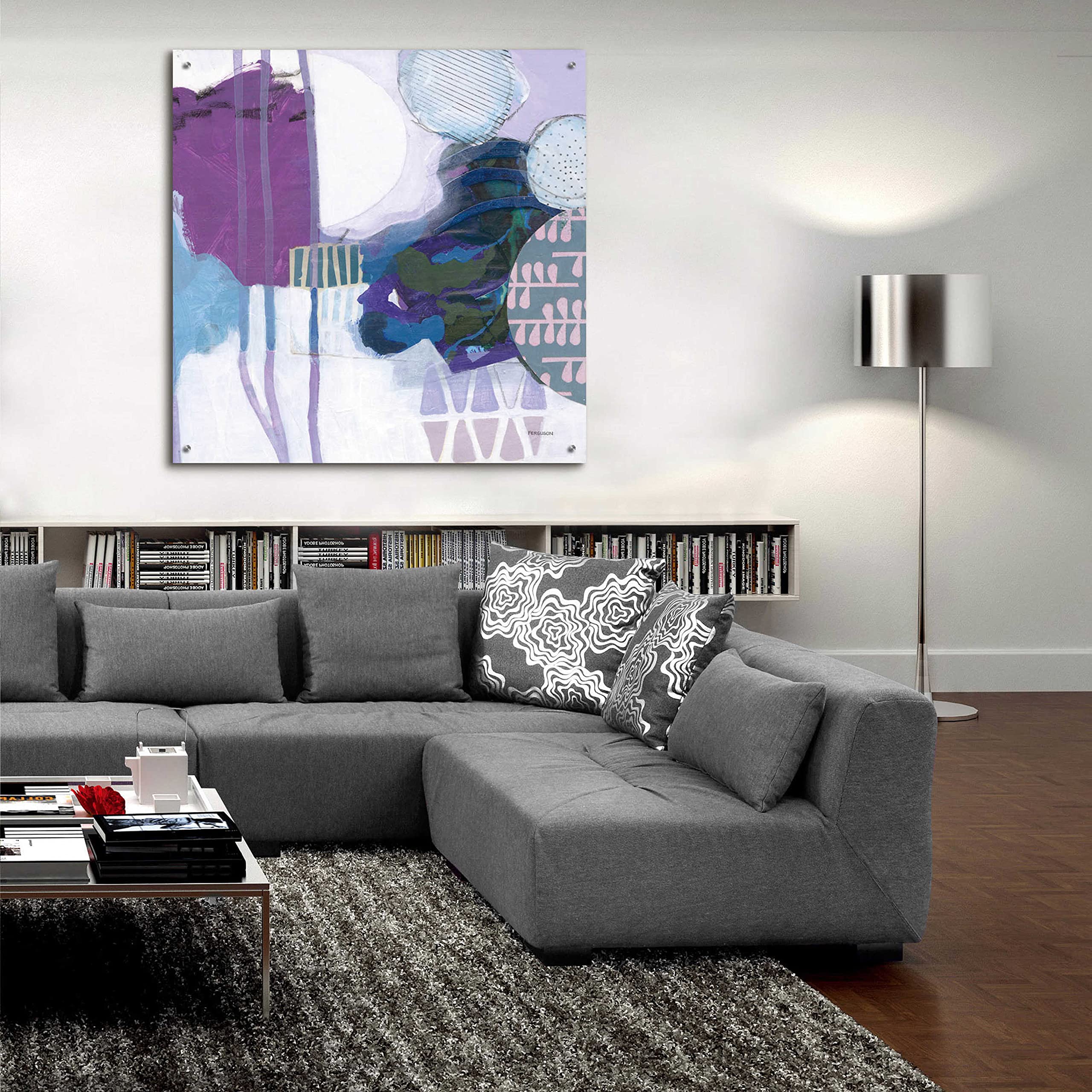 Abstract Layers IV Acrylic Glass Wall Art by Kathy Ferguson - 36x36 Inches Modern Home Decor for Living Room, Bedroom & Office