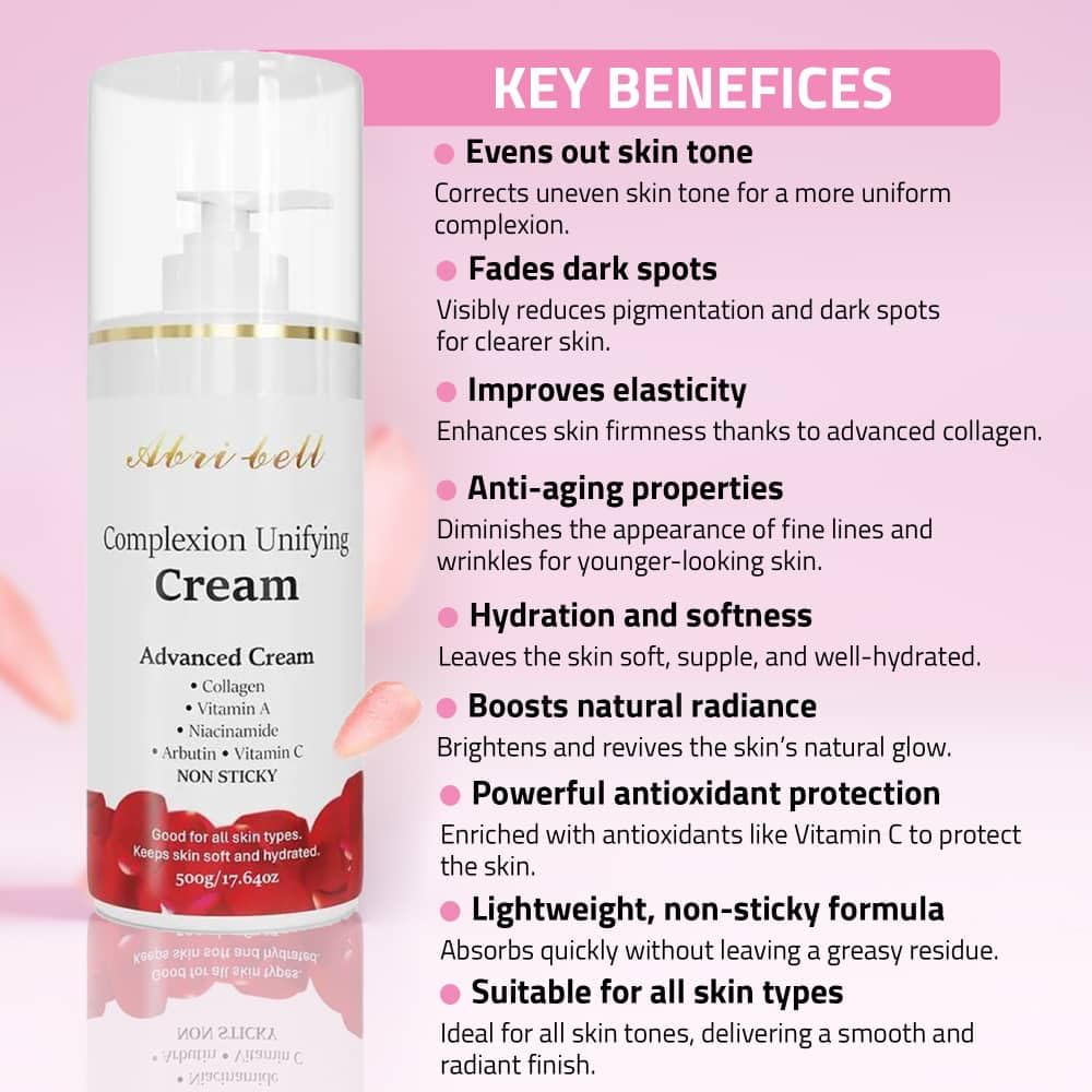 Advanced Skin Renewal Cream with Vitamin C, Niacinamide & Collagen - Brightening & Even Skin Tone Treatment for Face & Body - Reduces Age Spots, Sun Spots & Freckles - 17.64 fl oz - Perfect for Daily Skincare Routine & Anti-Aging Regimen