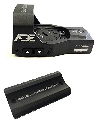 Ade Advanced Optics Zantitium RD3-015 Red Dot Reflex Sight with Mounting Plate - Compatible with Ruger Mark I, II, III, IV, IV-Lite & Picatinny Rails - Perfect for Pistol Shooting, Hunting, and Tactical Applications