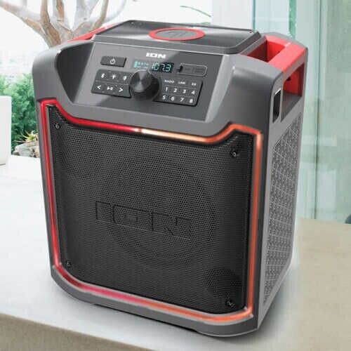 ION Pathfinder 4 Bluetooth Portable Speaker with Wireless Qi Charging - Waterproof Outdoor Speaker for Beach, Pool Party & Camping - Premium Sound with Built-in Power Bank