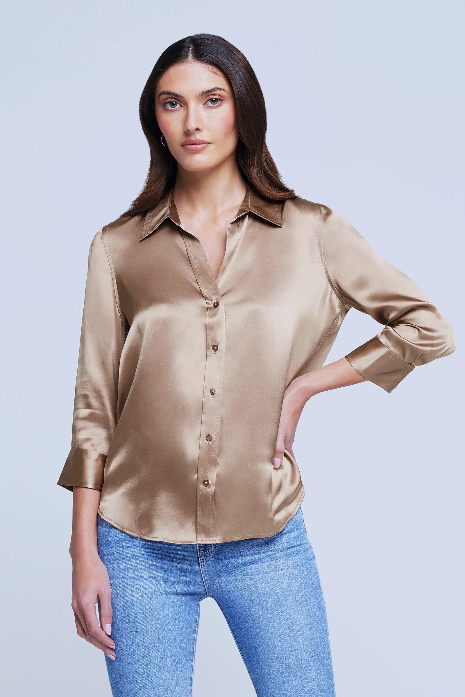 L'Agence Dani Blouse - Women's Elegant Silk Blouse for Work & Evening Wear | Perfect for Office, Date Night & Special Occasions