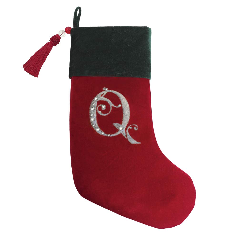 Premium 8.5x18.5 Inch Red & Green Velvet Christmas Stocking with Elegant Tassel - Festive Holiday Decoration for Fireplace Mantel, Gift Exchange & Cozy Home Décor
