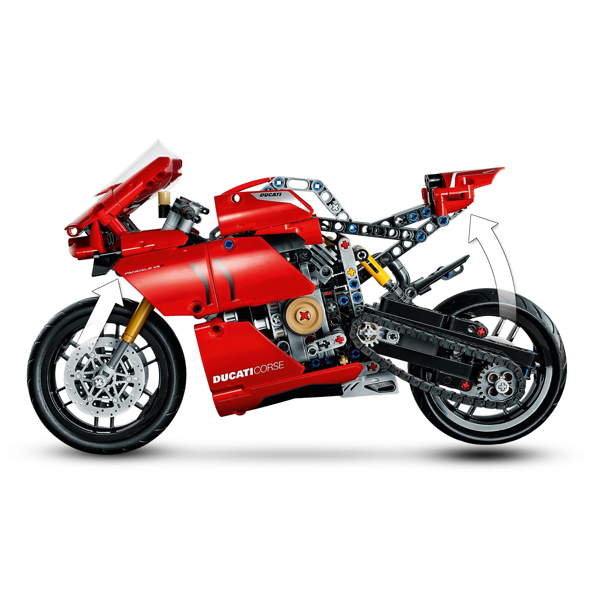 LEGO 42107 Technic Ducati Panigale V4 R Motorcycle Building Kit – Red Toy Bike Model with Gearbox & Suspension – STEM Construction Toy for Kids Ages 10+ – Perfect Gift for Boys & Girls – Great for Bedroom Decor & Motorcycle Enthusiasts
