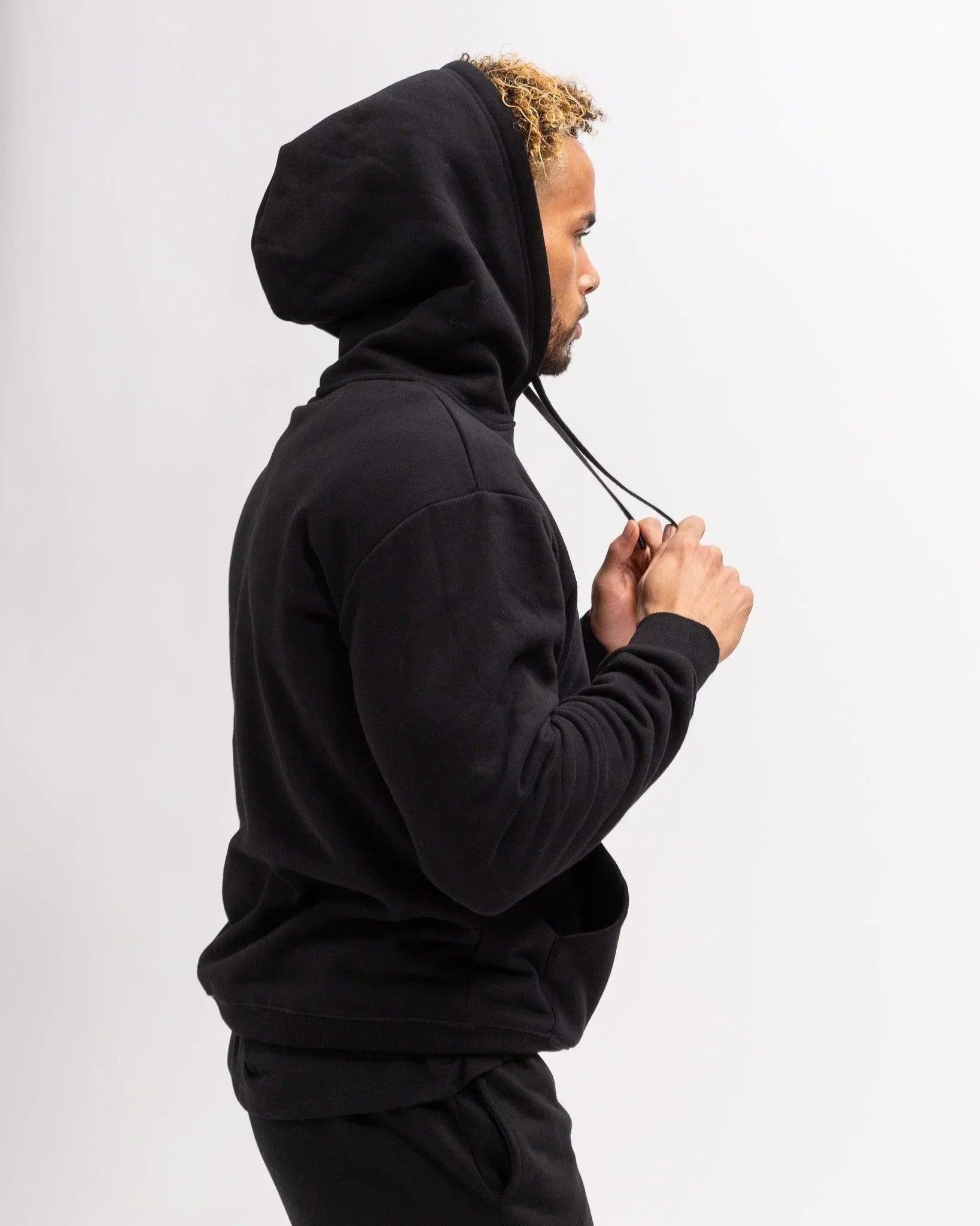 Powerlete Evolve Men's Hoodie - Black | Comfortable & Stylish Pullover for Workouts, Running & Casual Wear
