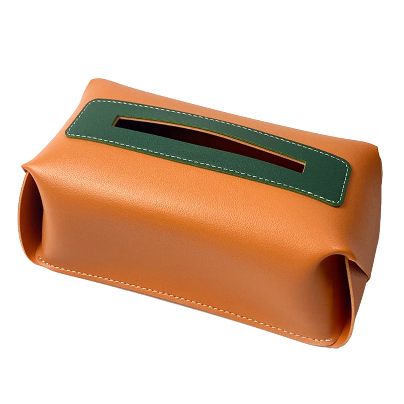 PU Leather Tissue Box Cover - Decorative Rectangular Napkin Holder & Paper Pumping Rack for Bathroom Vanity, Nightstand, Office Desk & Car - Stylish Home & Car Organizer for Tissues, Wipes & Essentials