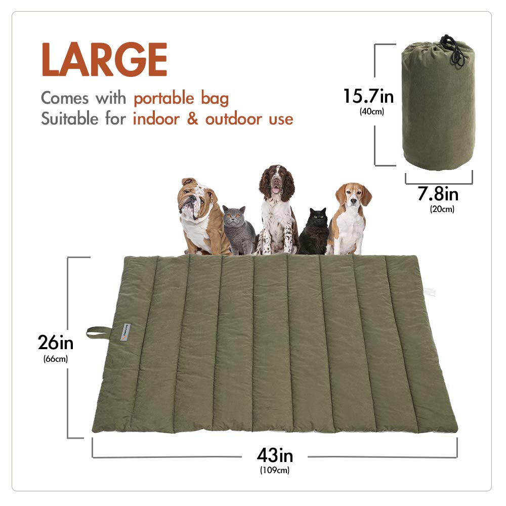 **Waterproof Outdoor Dog Bed - Large Washable & Durable Pet Mat for Camping, Travel, Hiking & Backyard Use**