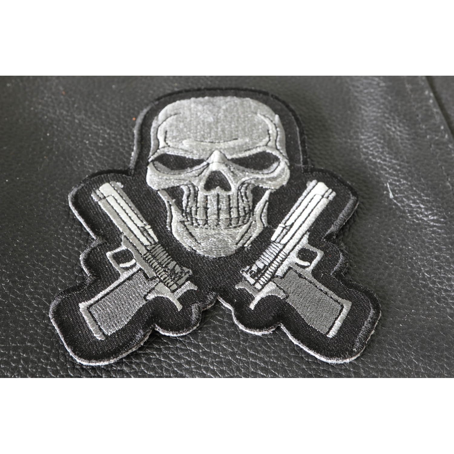 Guns and Skull Embroidered Iron-On Patches for Jackets, Vests & Backpacks - Military Style Badges for Bikers, Tactical Gear & DIY Clothing Customization