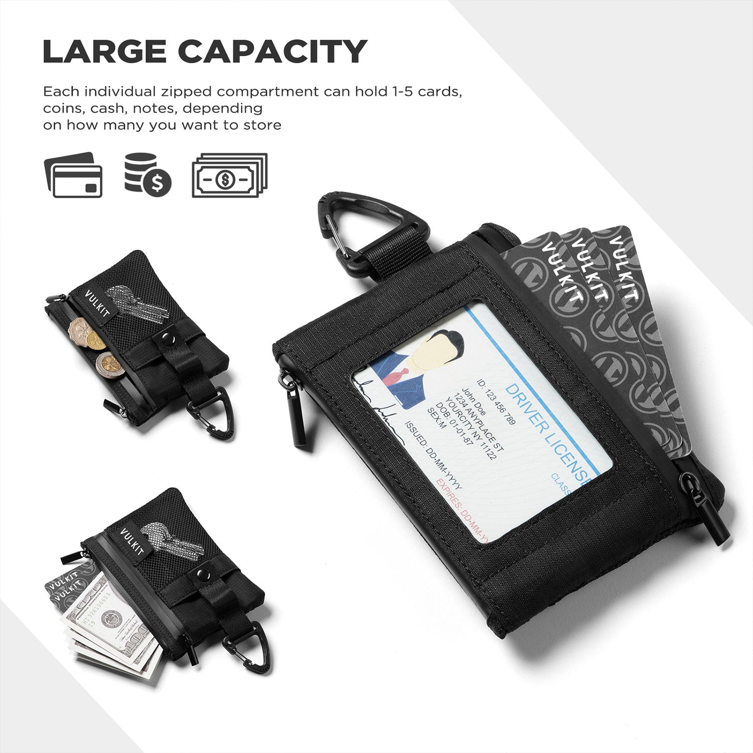 Minimalist RFID Blocking Wallet with ID Window - Water Resistant Slim Wallet for Men & Women - Includes Lanyard & Keychain - Perfect for Travel, Work & Everyday Use