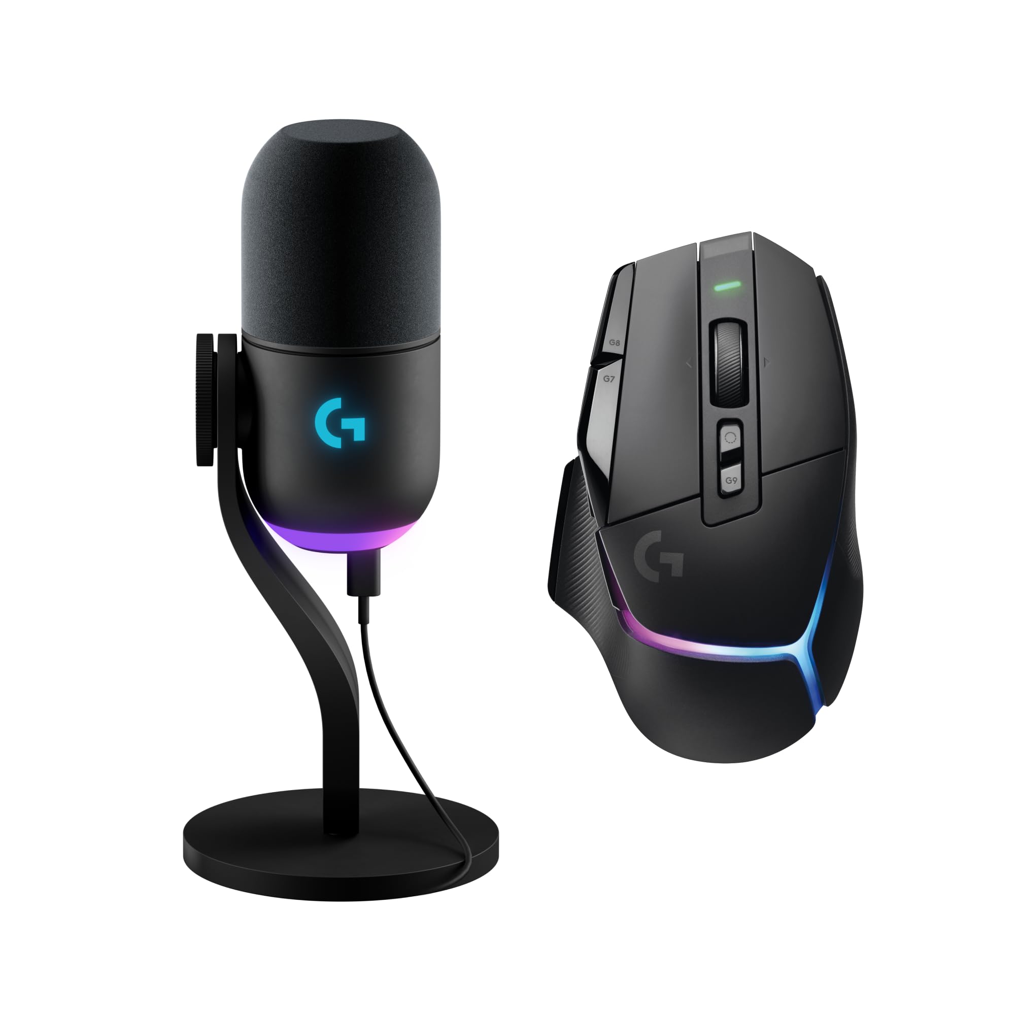 Logitech G502 X PLUS Wireless Gaming Mouse with HERO 25K Sensor & Blue Yeti GX RGB Streaming Microphone Bundle - Customizable RGB Lighting & Sound for PC/Mac Gamers - Perfect for FPS Gaming & Live Streaming