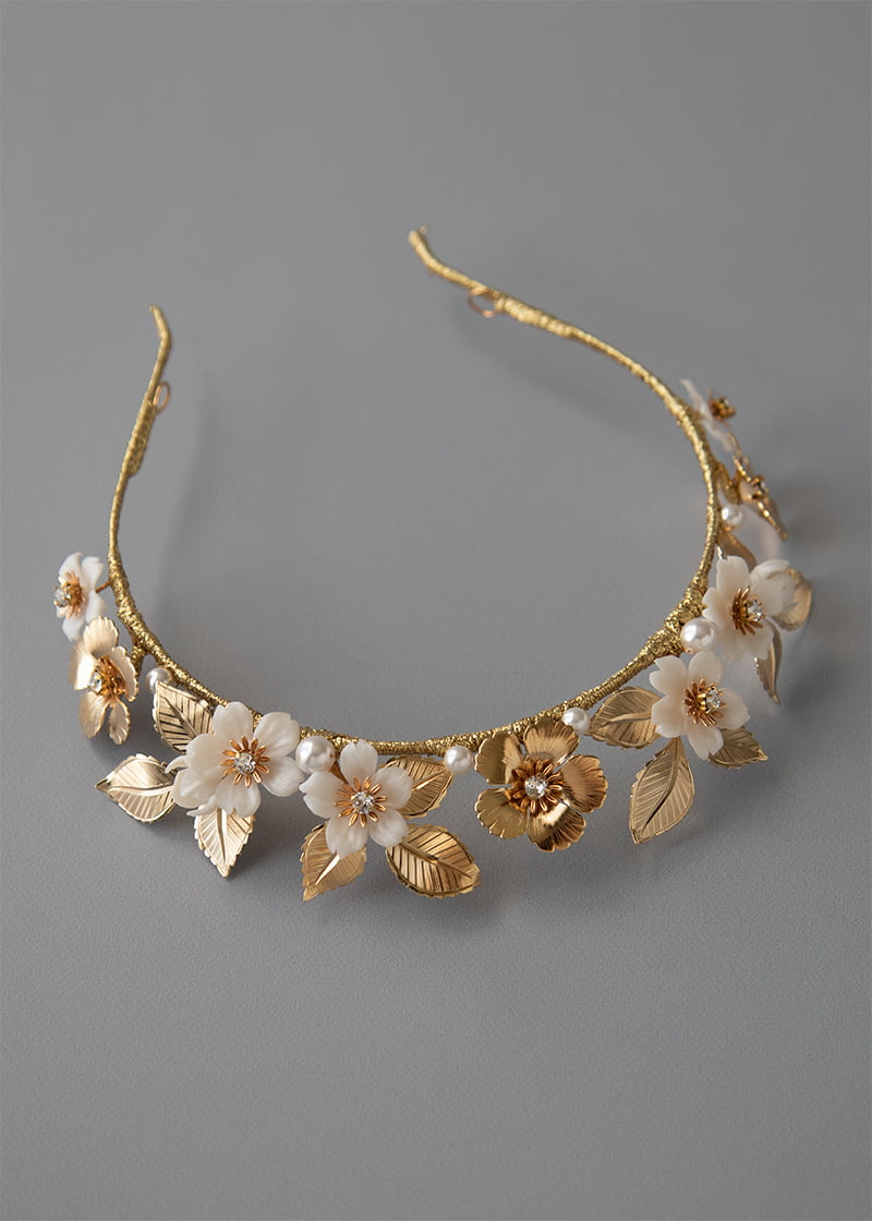Delilah Crown - Elegant Floral Hair Accessory for Weddings, Prom & Special Occasions | Perfect Bridal Headpiece & Boho Hair Jewelry
