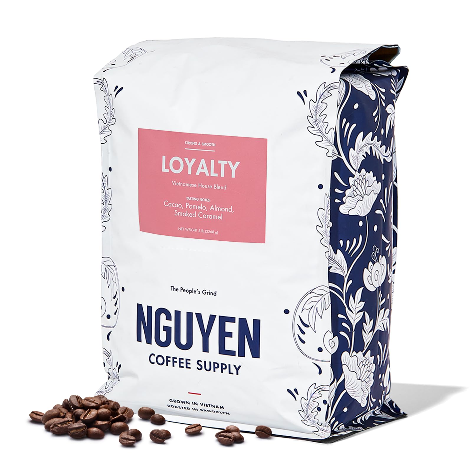 Nguyen Coffee Supply - Premium Vietnamese Robusta & Arabica Blend Whole Coffee Beans, Medium Roast, Low Acid, High Caffeine, Single Origin, Roasted in Brooklyn - 5 lb Bag for Home Brewing, Office Use & Gifts