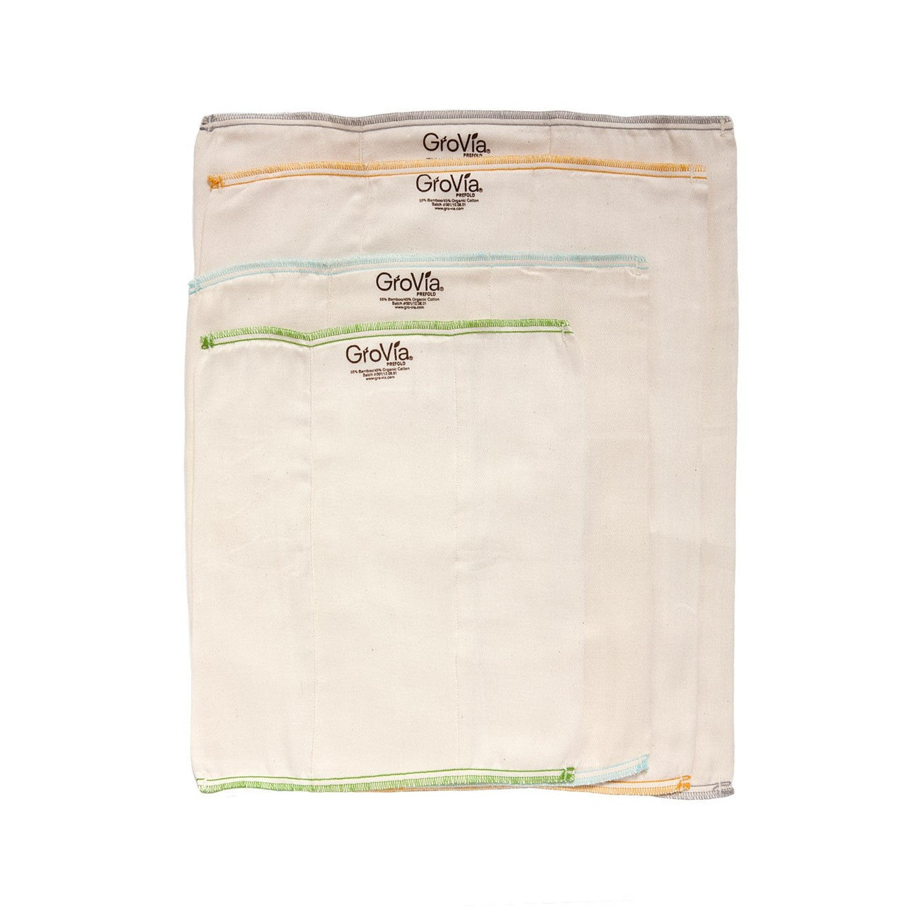 Grovia Prefold Cloth Diapers - Organic Cotton, Reusable & Eco-Friendly Baby Diapers for Newborns & Toddlers - Perfect for Daycare, Travel & Home Use