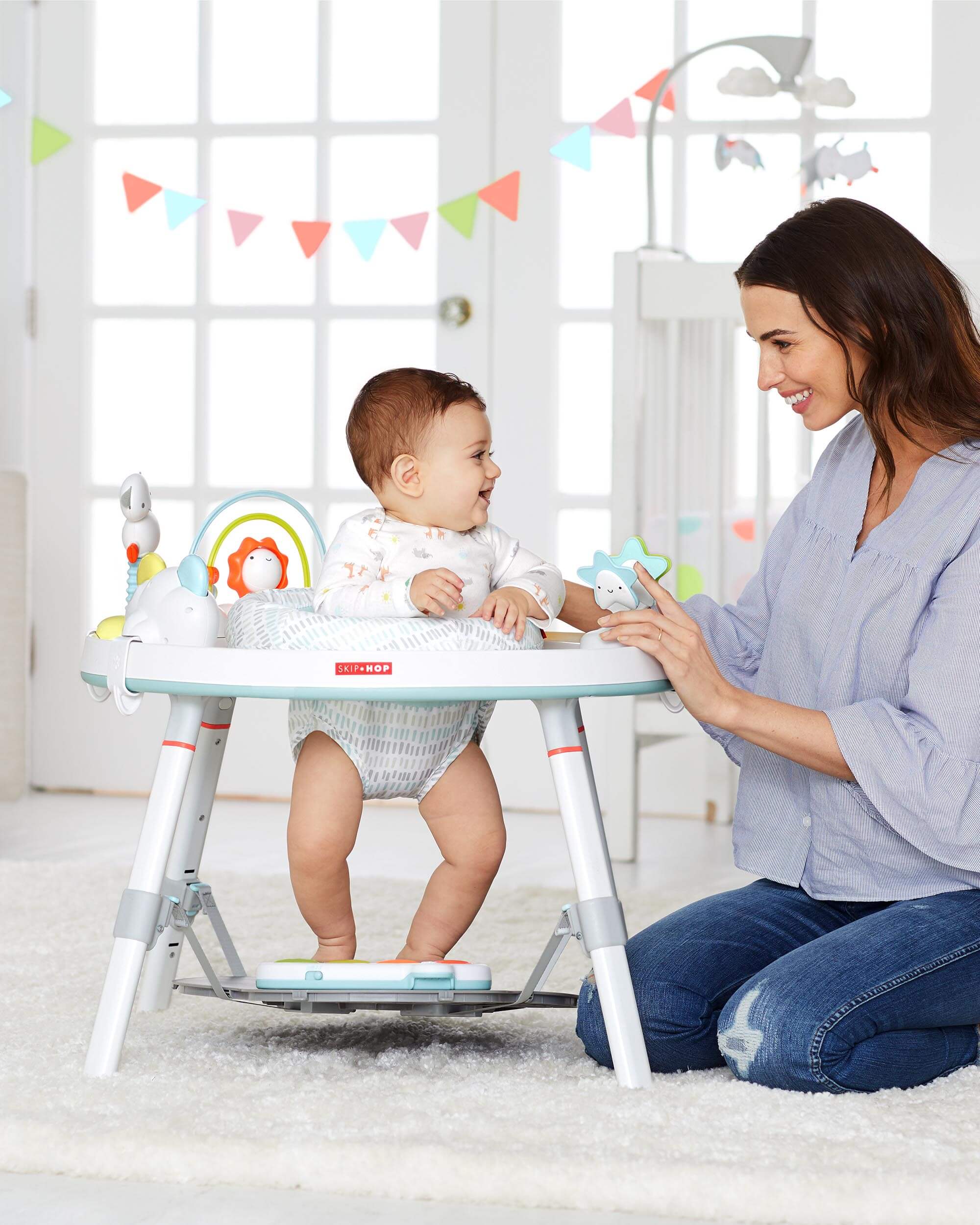 Skip Hop Silver Lining Cloud Baby Activity Center - Interactive Play Gym with Toys for Infants & Toddlers - Perfect for Tummy Time, Sensory Play and Early Development