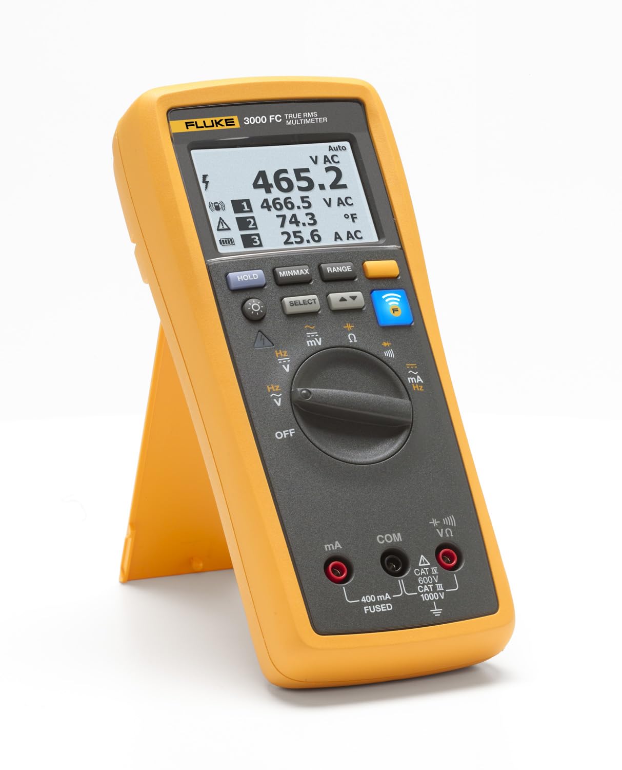 Fluke 3000 FC Wireless Digital Multimeter - True RMS AC/DC Voltage Current Tester with Bluetooth Connectivity for Electricians, HVAC Technicians & DIY Home Use