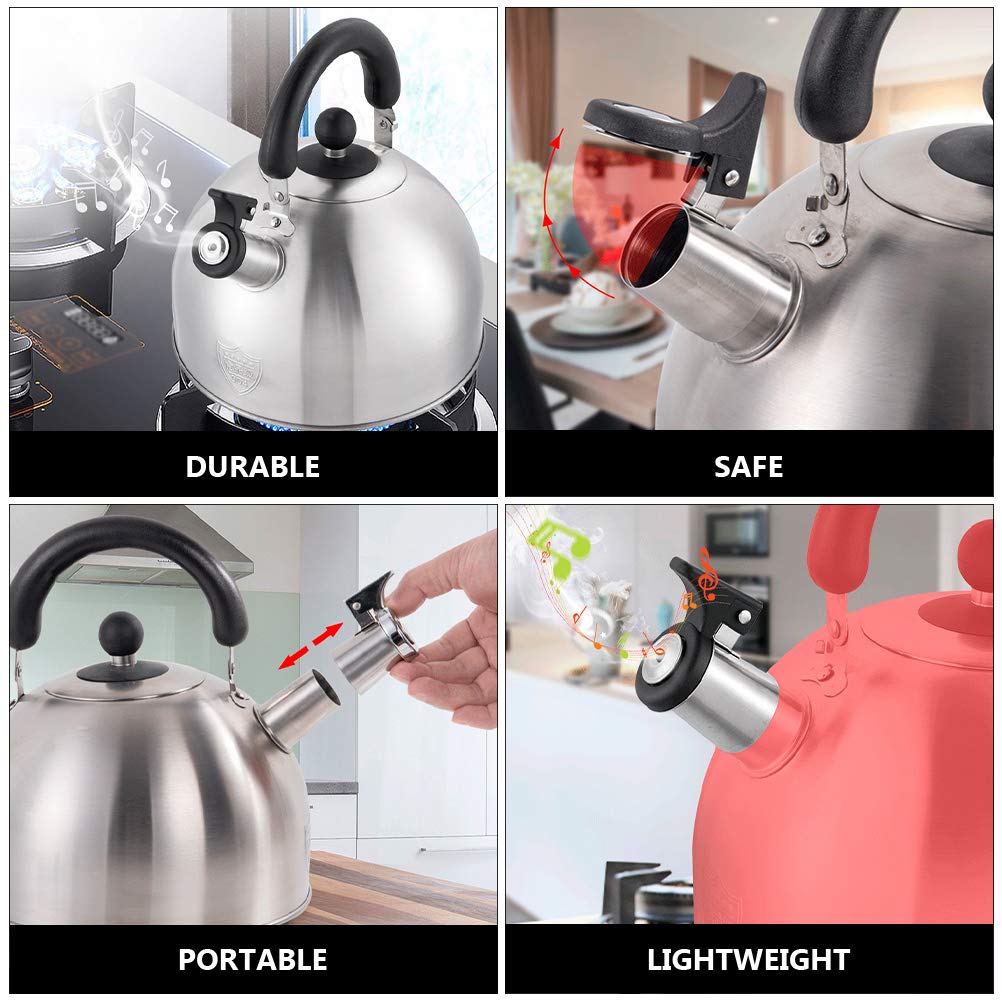 YARDWE Stainless Steel Whistle Replacement Nozzle for Tea Kettle - 1.57x1.26x1.10 Inches - Loud Whistling Spout Tip for Water Boiling Kettles - Perfect for Stovetop Tea Brewing and Kitchen Safety Alerts