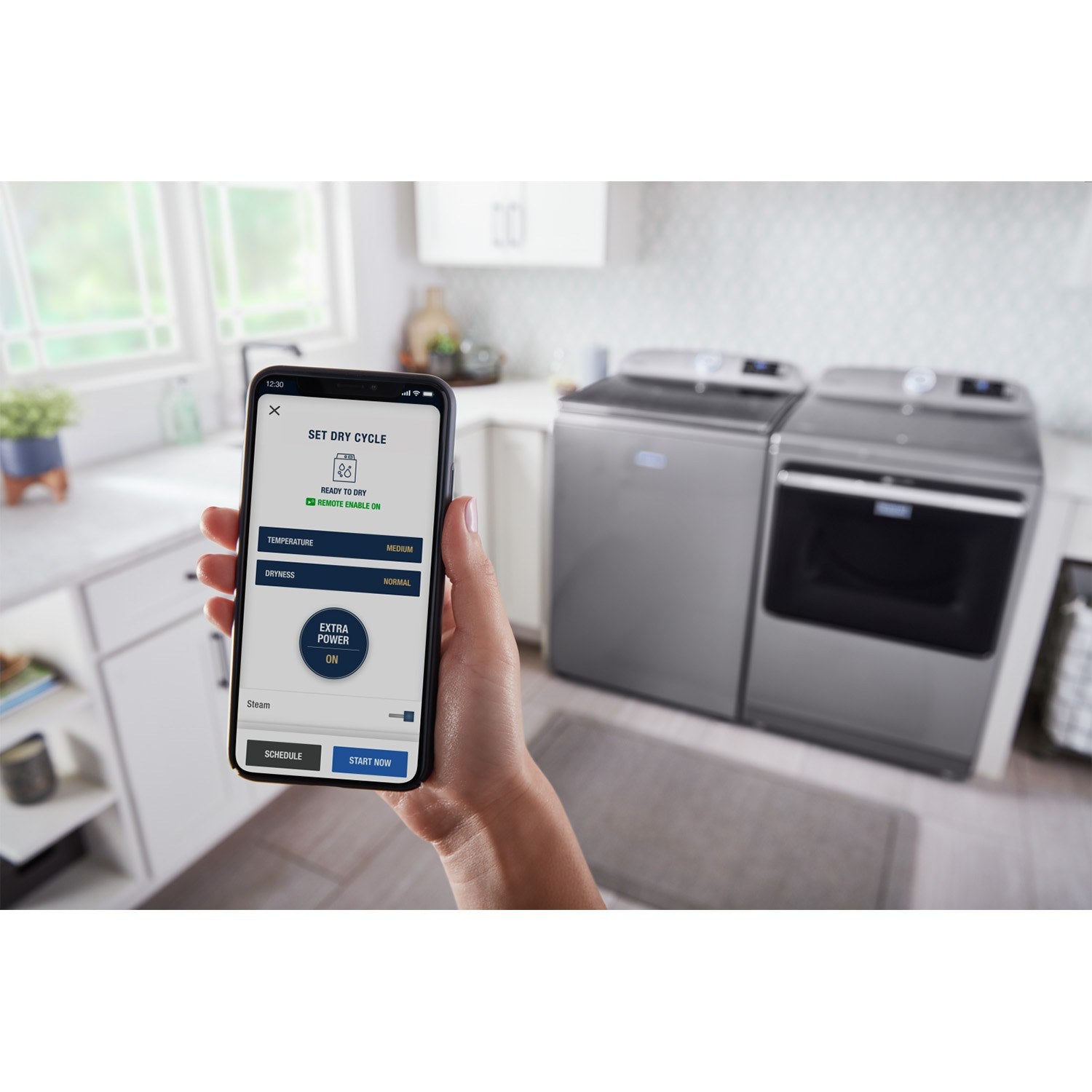 Maytag Metallic Slate Smart Top Load Washer 6.0 cu. ft. & Smart Gas Dryer 7.4 cu. ft. - MVW7230HC/MGD7230HC Laundry Set for Large Families | Energy Efficient & WiFi Connected | Perfect for Home, Apartment & Laundry Room